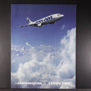 1980s Pan Am travel poster 15x19.5" Clipper Liberty Bell Boeing 747, vintage